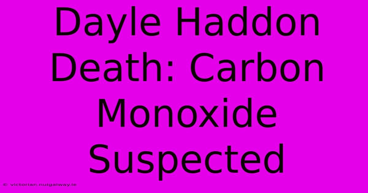 Dayle Haddon Death: Carbon Monoxide Suspected