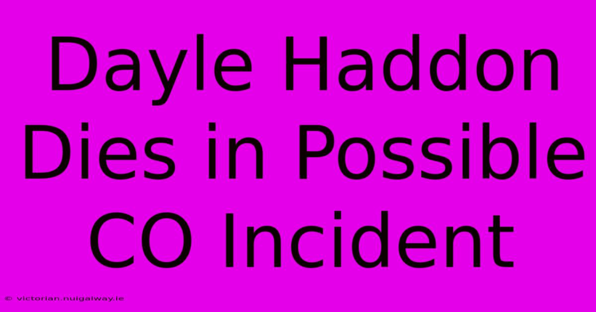 Dayle Haddon Dies In Possible CO Incident