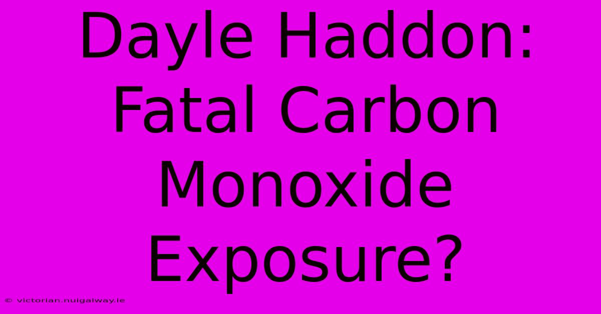 Dayle Haddon: Fatal Carbon Monoxide Exposure?