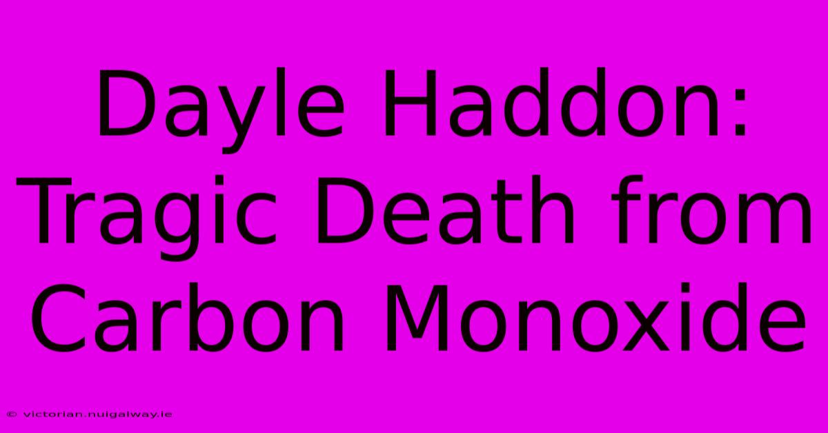 Dayle Haddon: Tragic Death From Carbon Monoxide