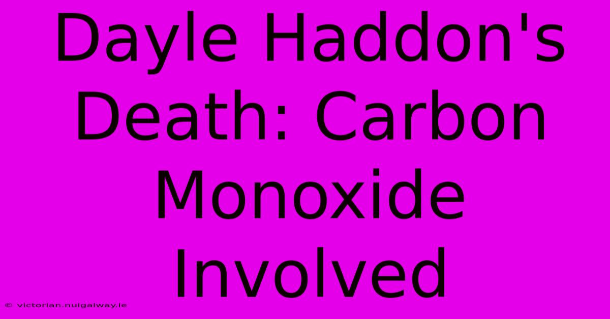 Dayle Haddon's Death: Carbon Monoxide Involved