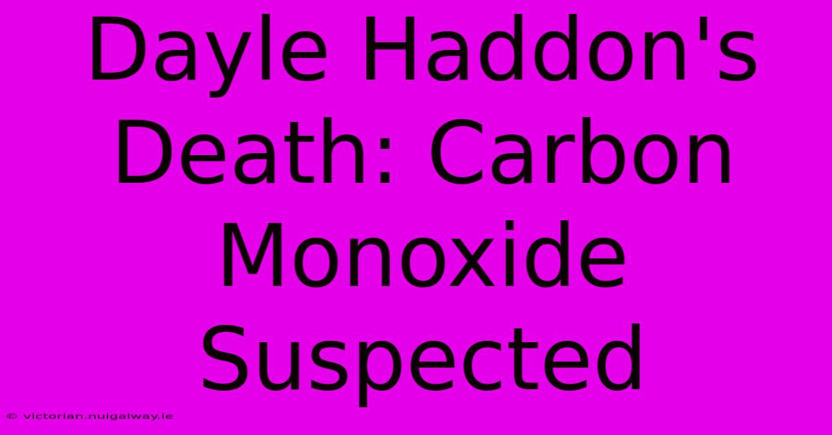 Dayle Haddon's Death: Carbon Monoxide Suspected