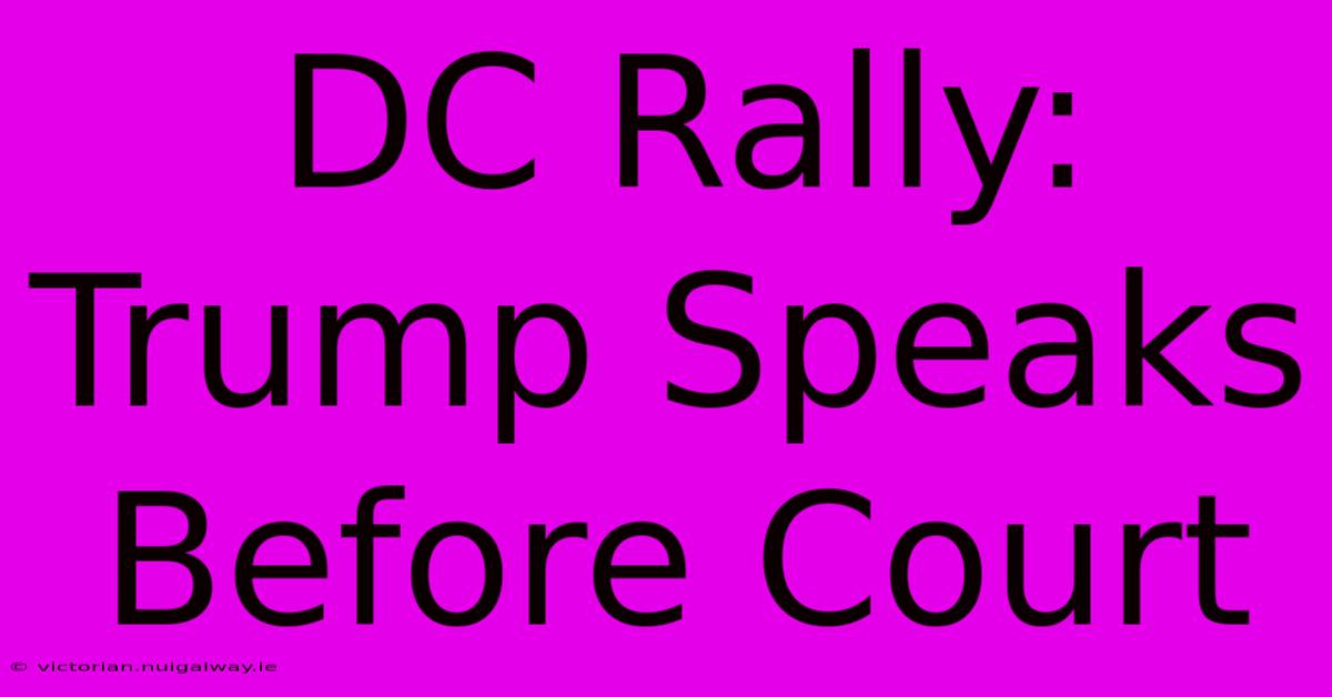 DC Rally: Trump Speaks Before Court