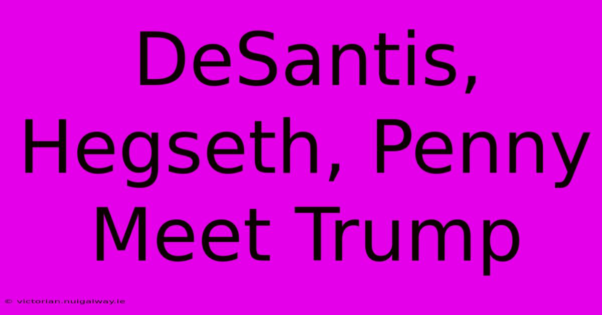 DeSantis, Hegseth, Penny Meet Trump