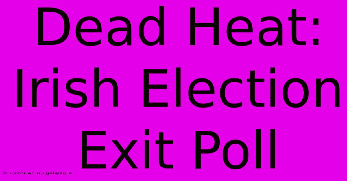 Dead Heat: Irish Election Exit Poll