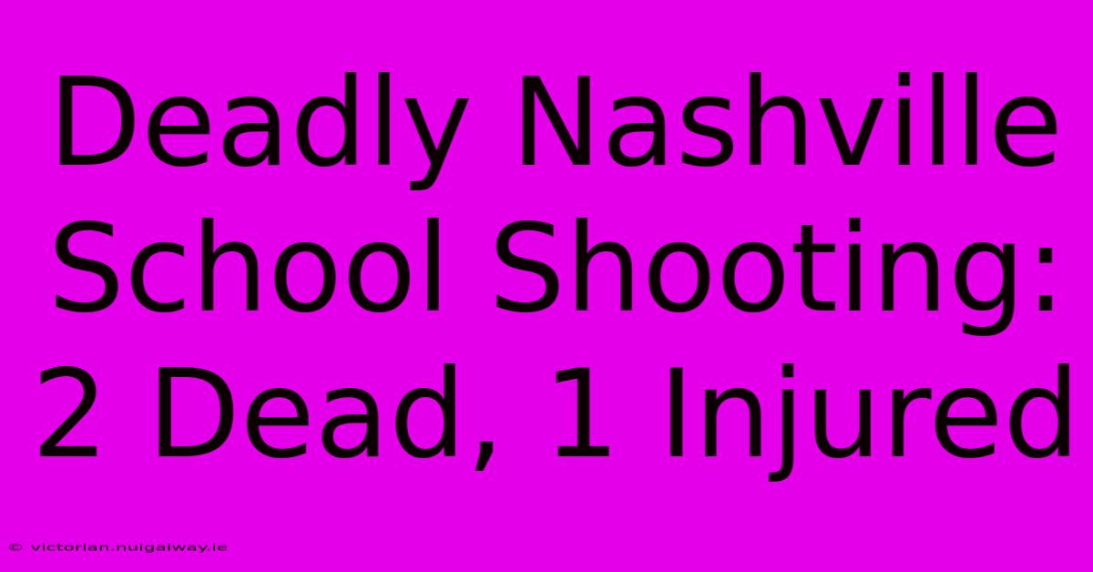 Deadly Nashville School Shooting: 2 Dead, 1 Injured