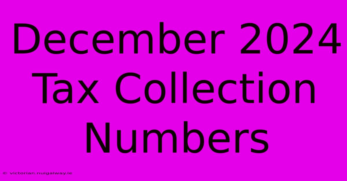 December 2024 Tax Collection Numbers