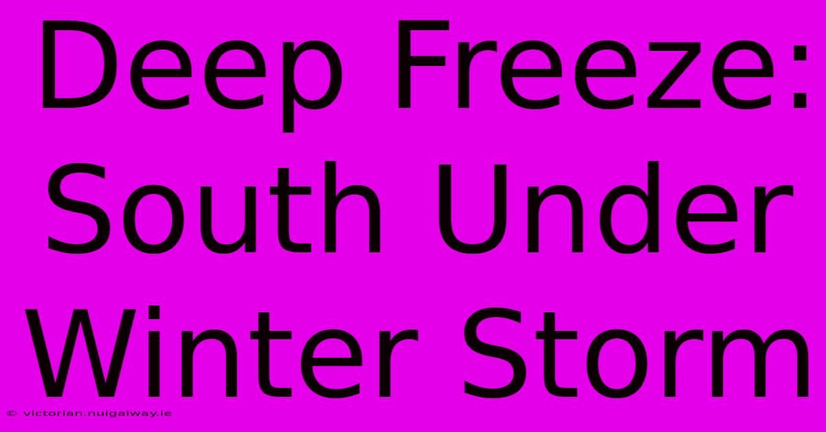 Deep Freeze: South Under Winter Storm