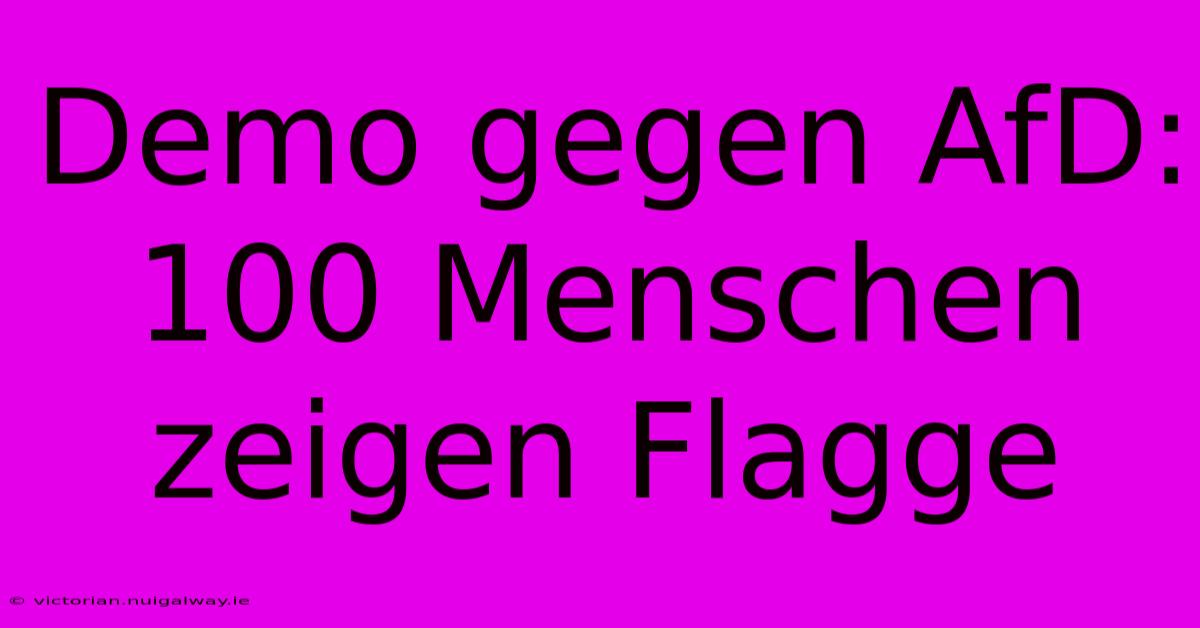 Demo Gegen AfD: 100 Menschen Zeigen Flagge