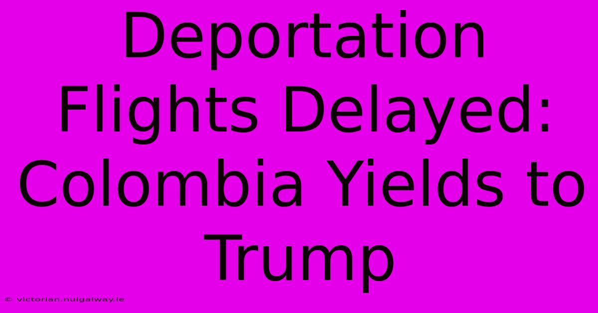 Deportation Flights Delayed: Colombia Yields To Trump