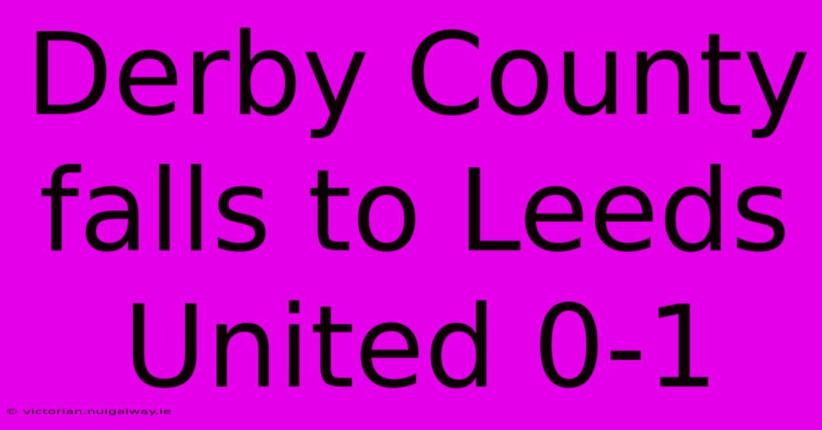 Derby County Falls To Leeds United 0-1