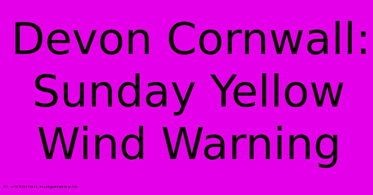 Devon Cornwall: Sunday Yellow Wind Warning