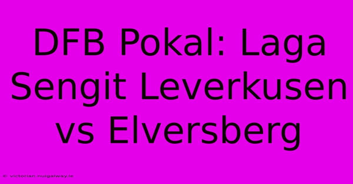 DFB Pokal: Laga Sengit Leverkusen Vs Elversberg