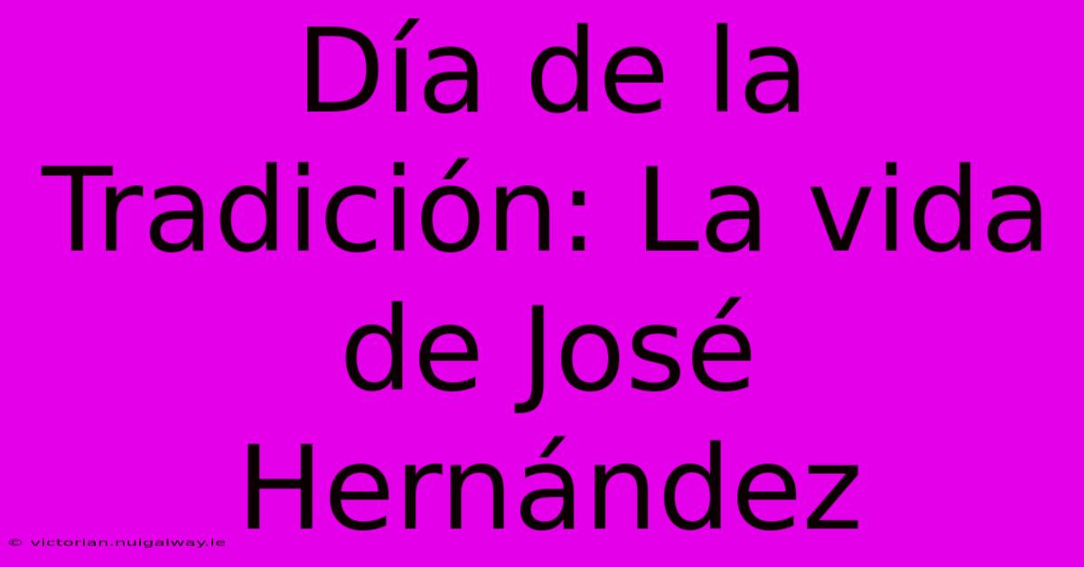 Día De La Tradición: La Vida De José Hernández