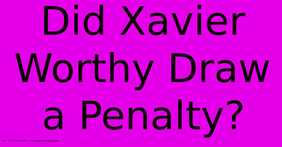 Did Xavier Worthy Draw A Penalty?