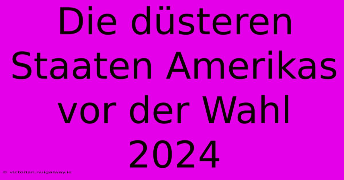 Die Düsteren Staaten Amerikas Vor Der Wahl 2024