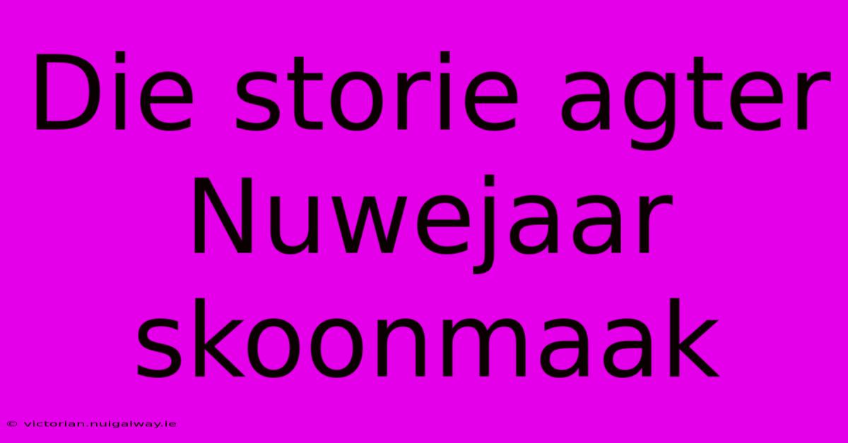 Die Storie Agter Nuwejaar Skoonmaak