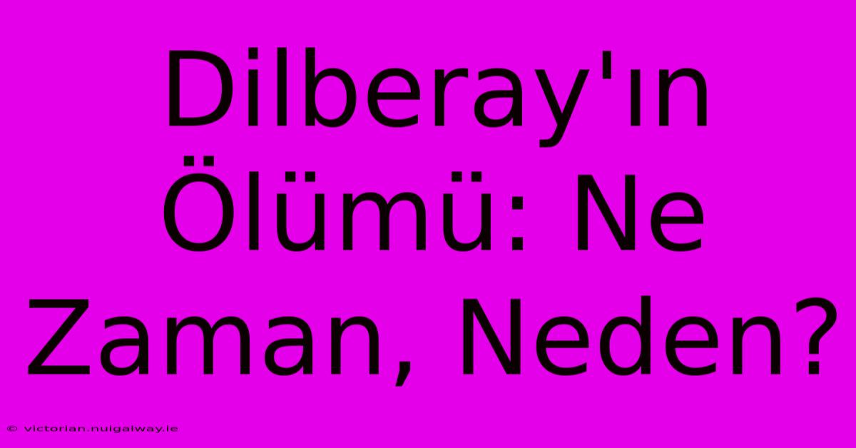 Dilberay'ın Ölümü: Ne Zaman, Neden?