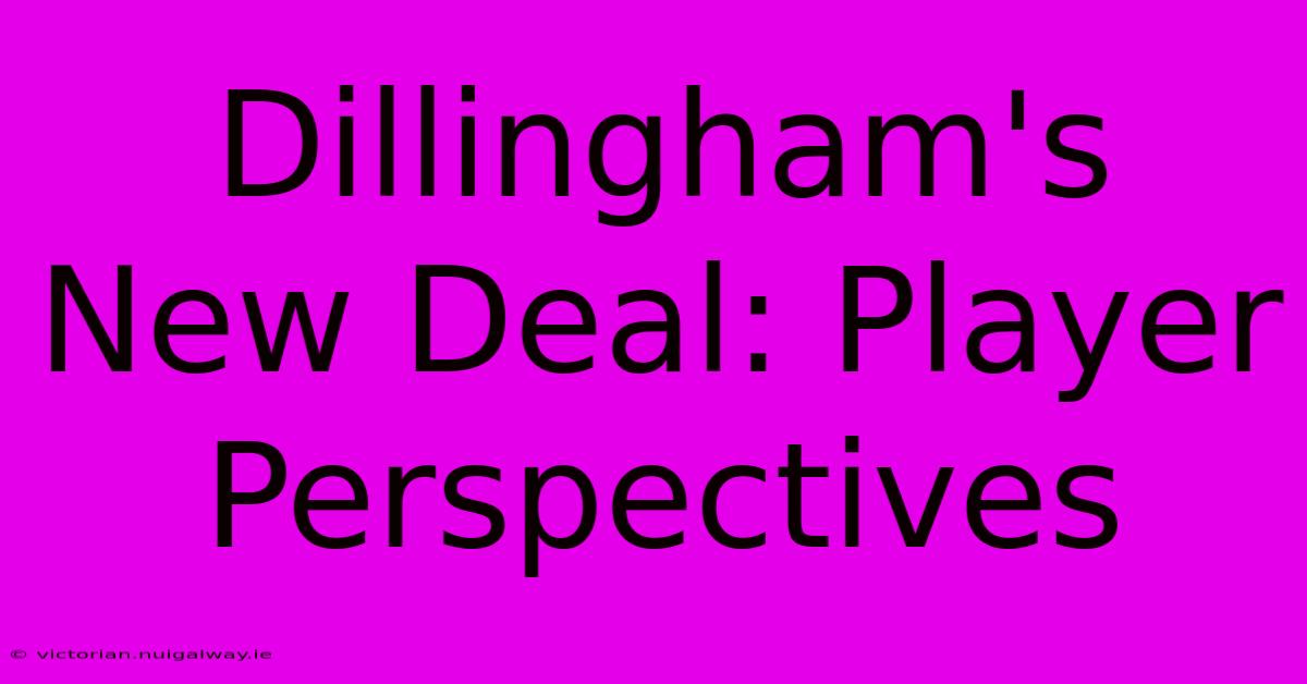 Dillingham's New Deal: Player Perspectives