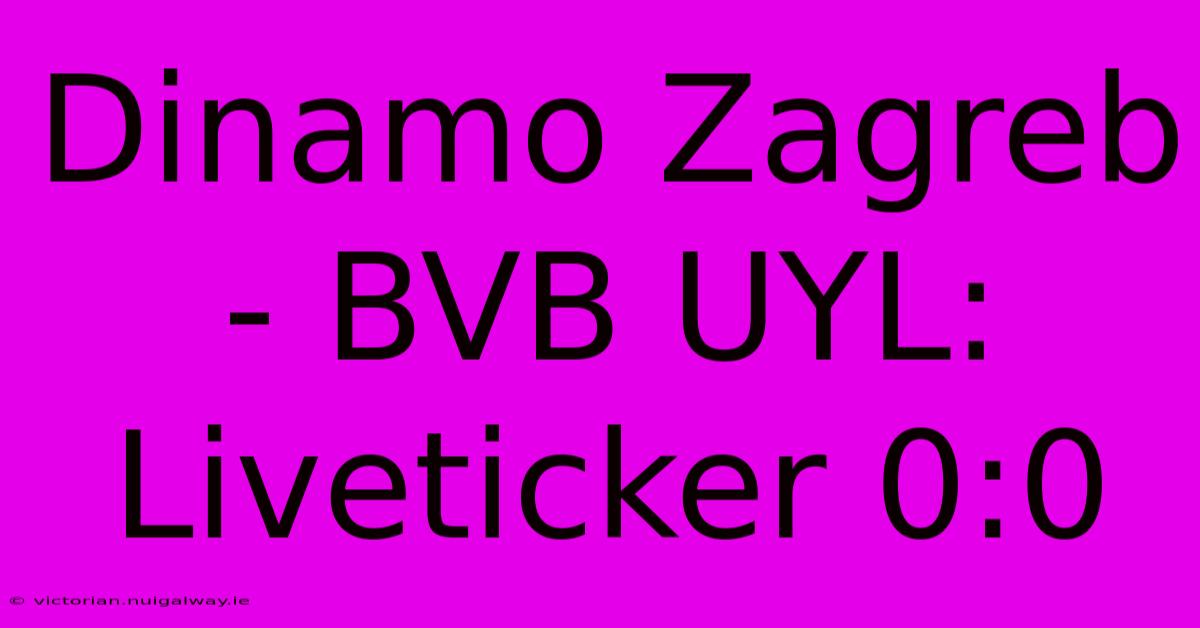 Dinamo Zagreb - BVB UYL: Liveticker 0:0