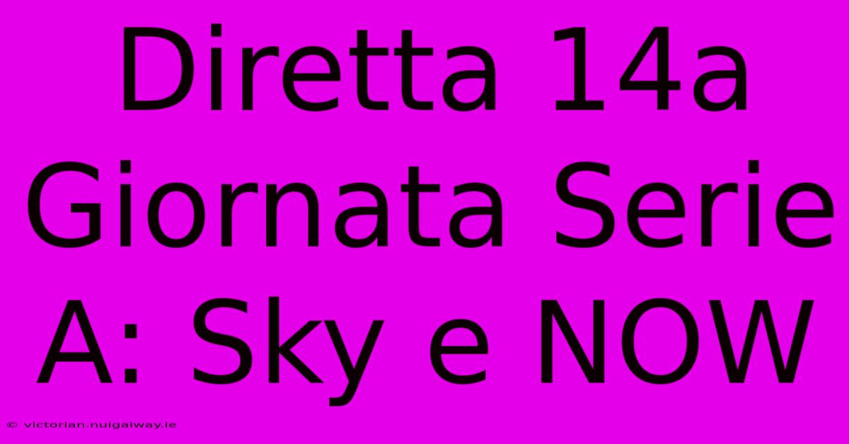 Diretta 14a Giornata Serie A: Sky E NOW