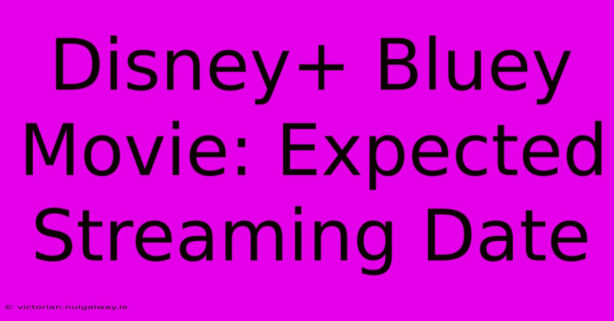 Disney+ Bluey Movie: Expected Streaming Date