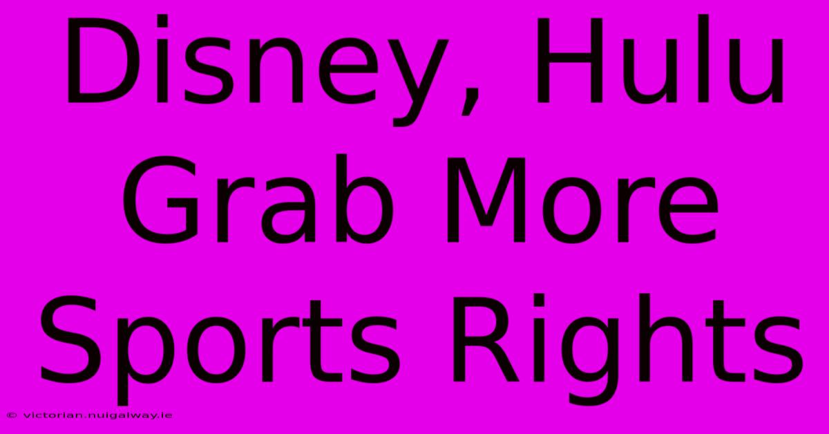 Disney, Hulu Grab More Sports Rights