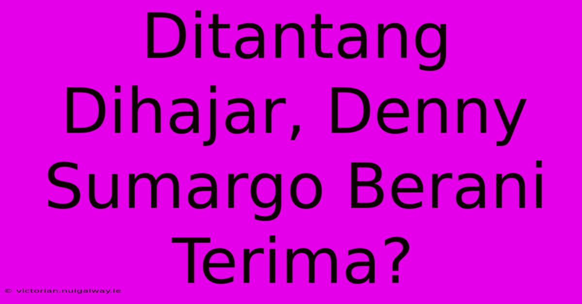 Ditantang Dihajar, Denny Sumargo Berani Terima?