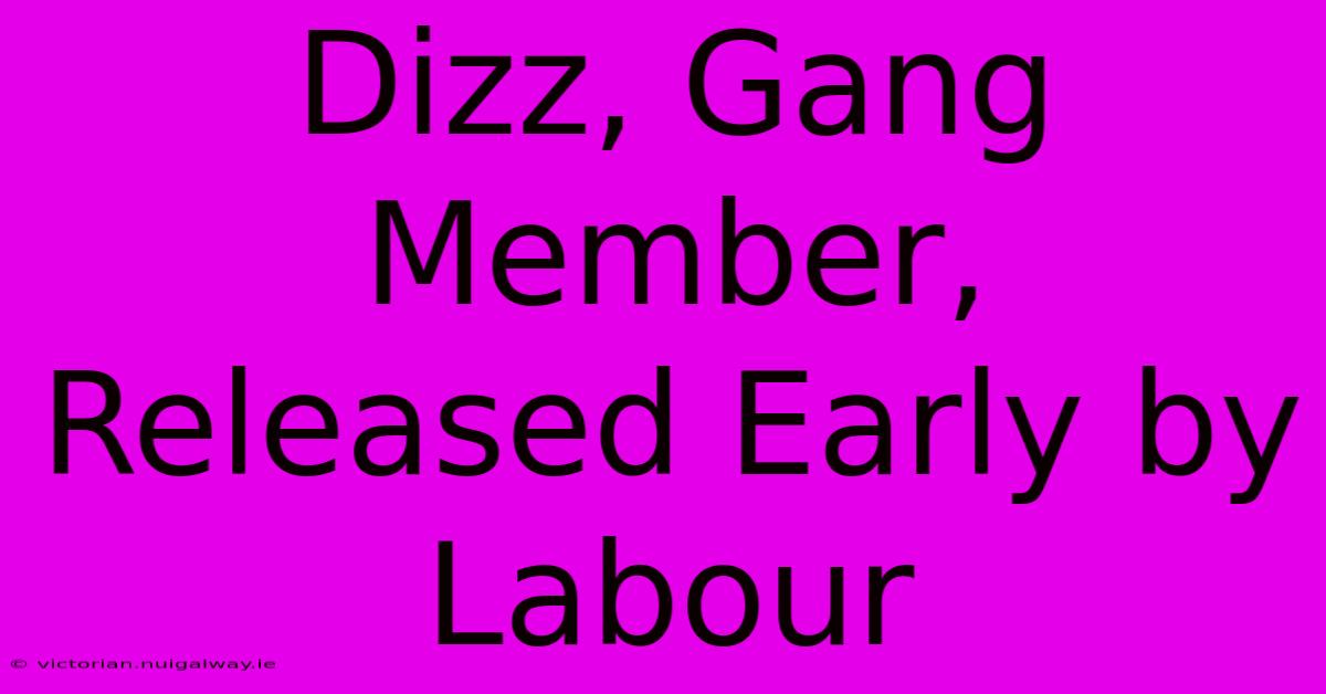 Dizz, Gang Member, Released Early By Labour