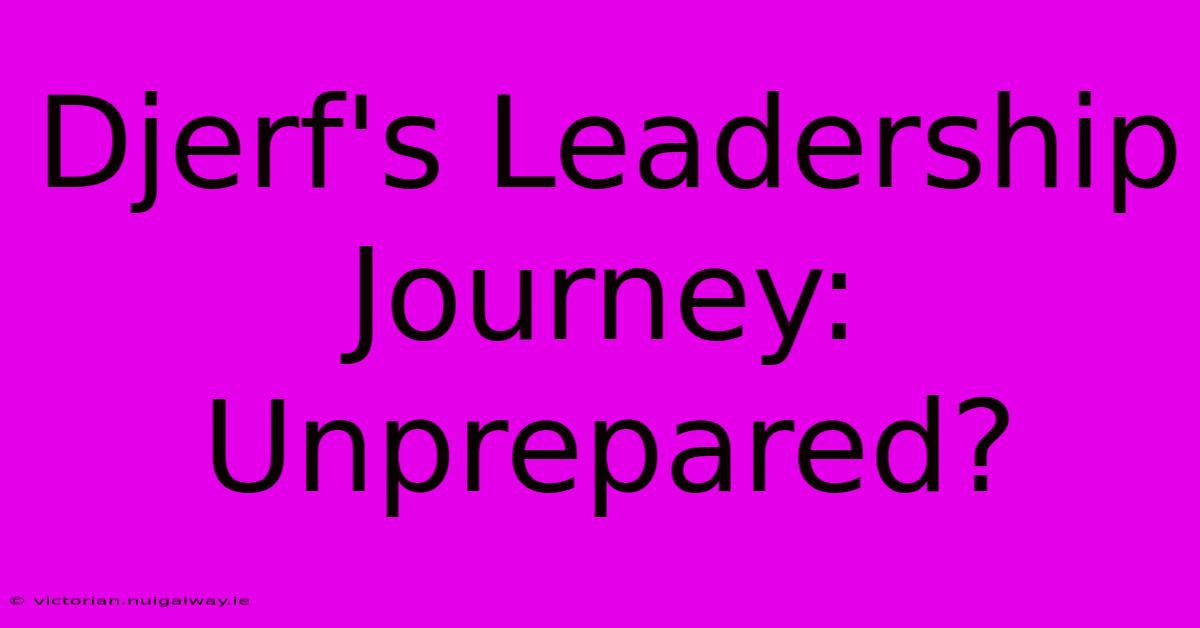 Djerf's Leadership Journey: Unprepared?