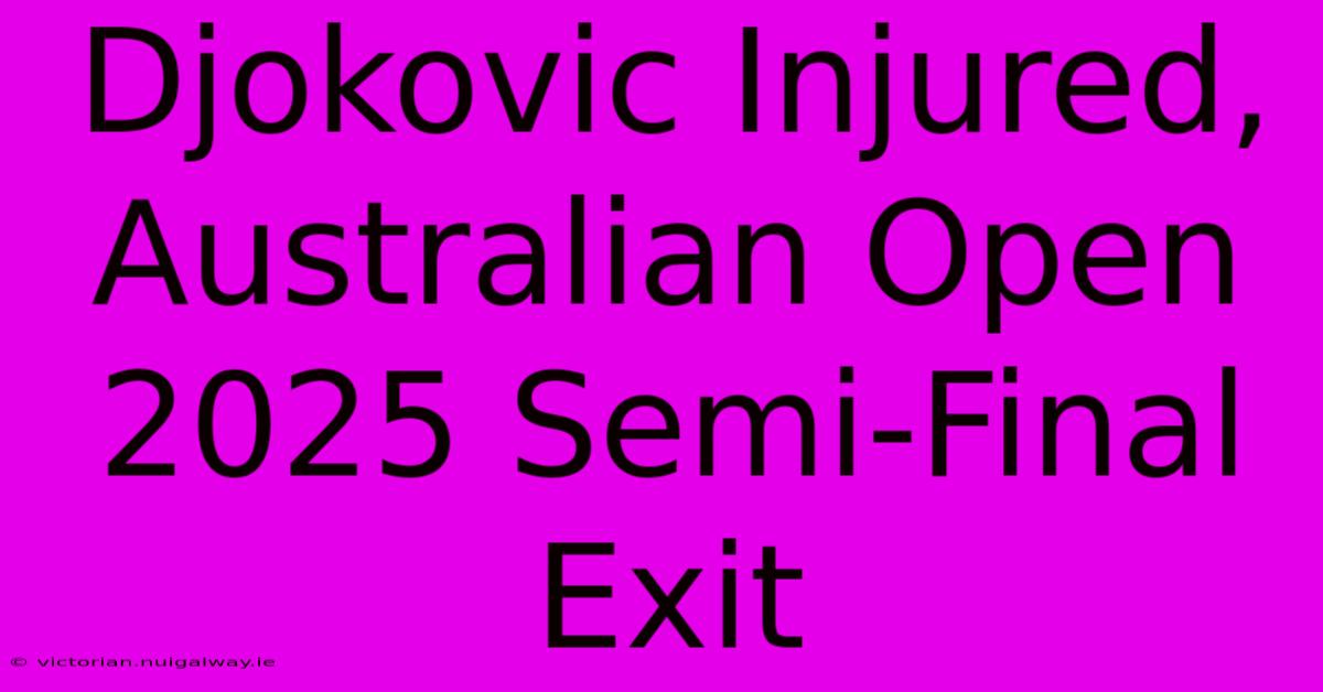 Djokovic Injured, Australian Open 2025 Semi-Final Exit