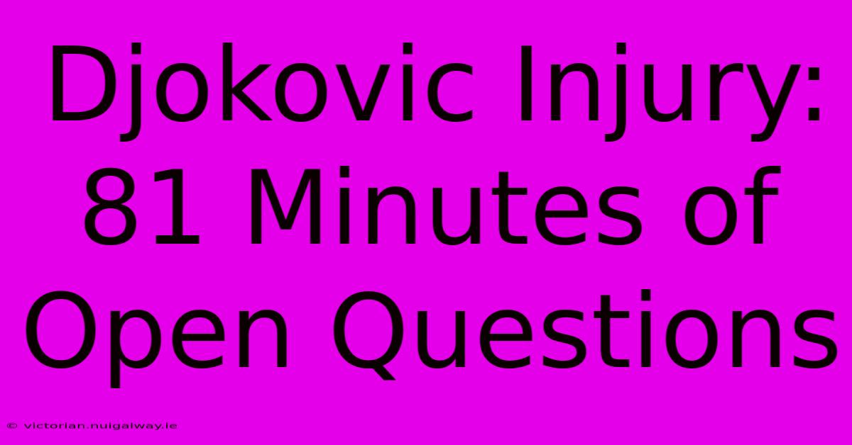 Djokovic Injury: 81 Minutes Of Open Questions