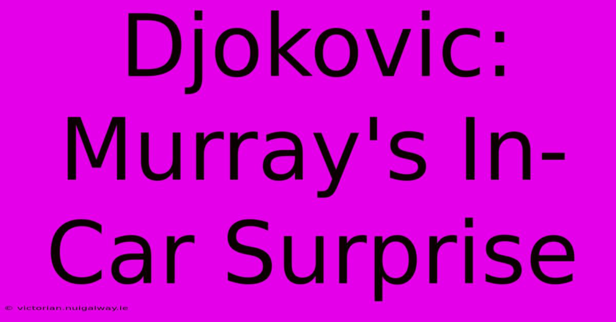 Djokovic: Murray's In-Car Surprise