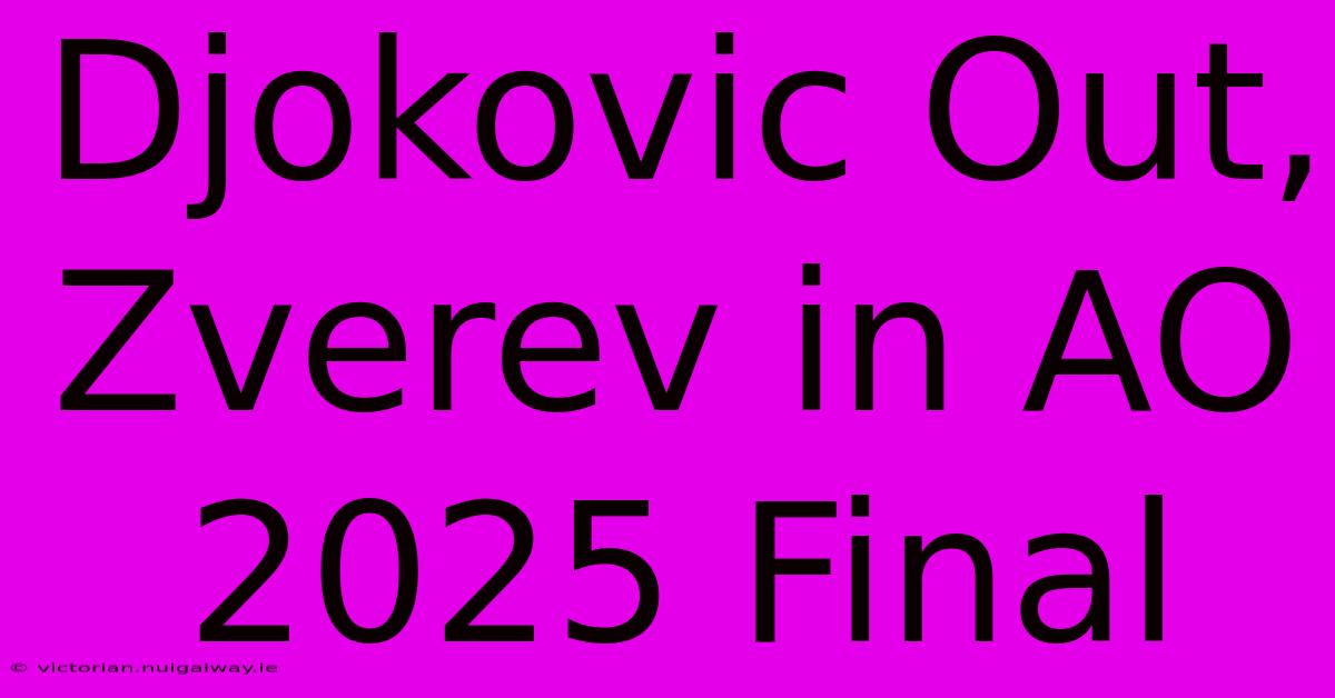 Djokovic Out, Zverev In AO 2025 Final