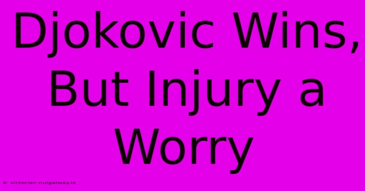 Djokovic Wins, But Injury A Worry