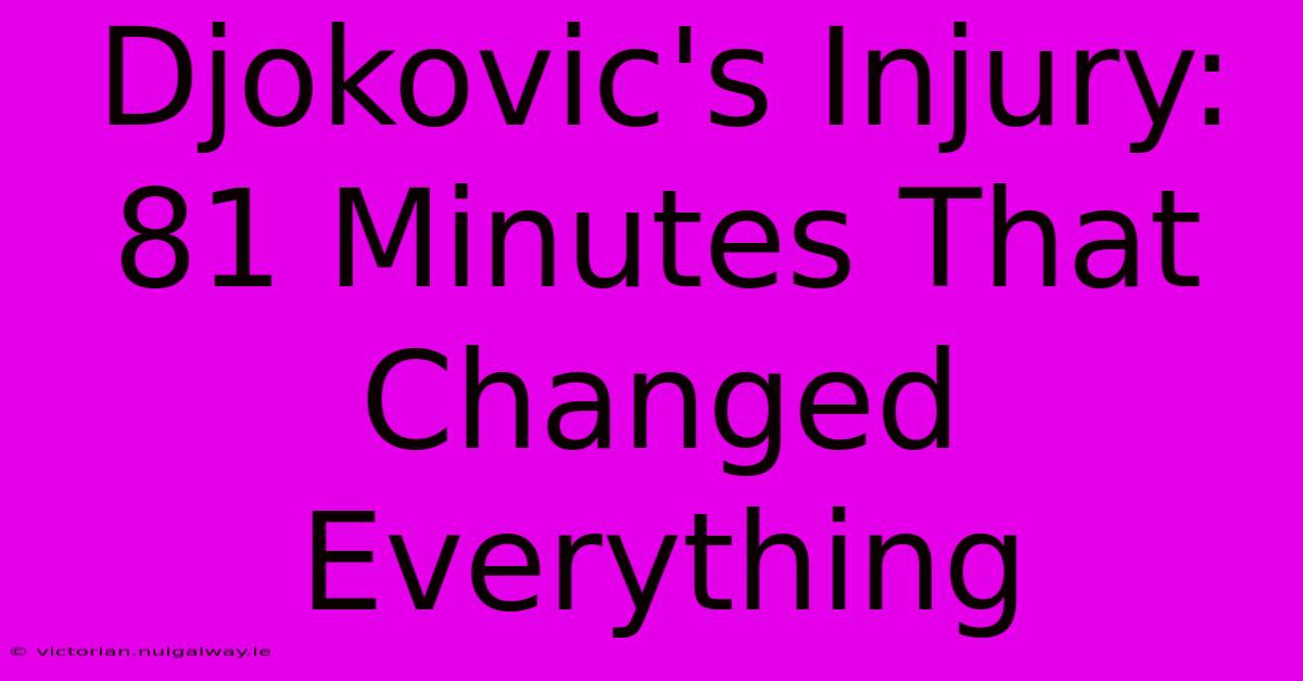 Djokovic's Injury: 81 Minutes That Changed Everything