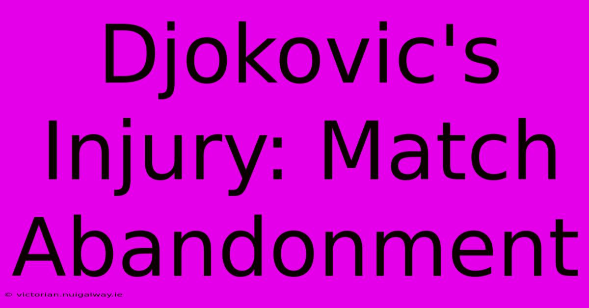 Djokovic's Injury: Match Abandonment