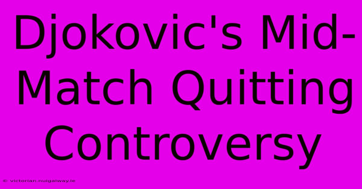 Djokovic's Mid-Match Quitting Controversy