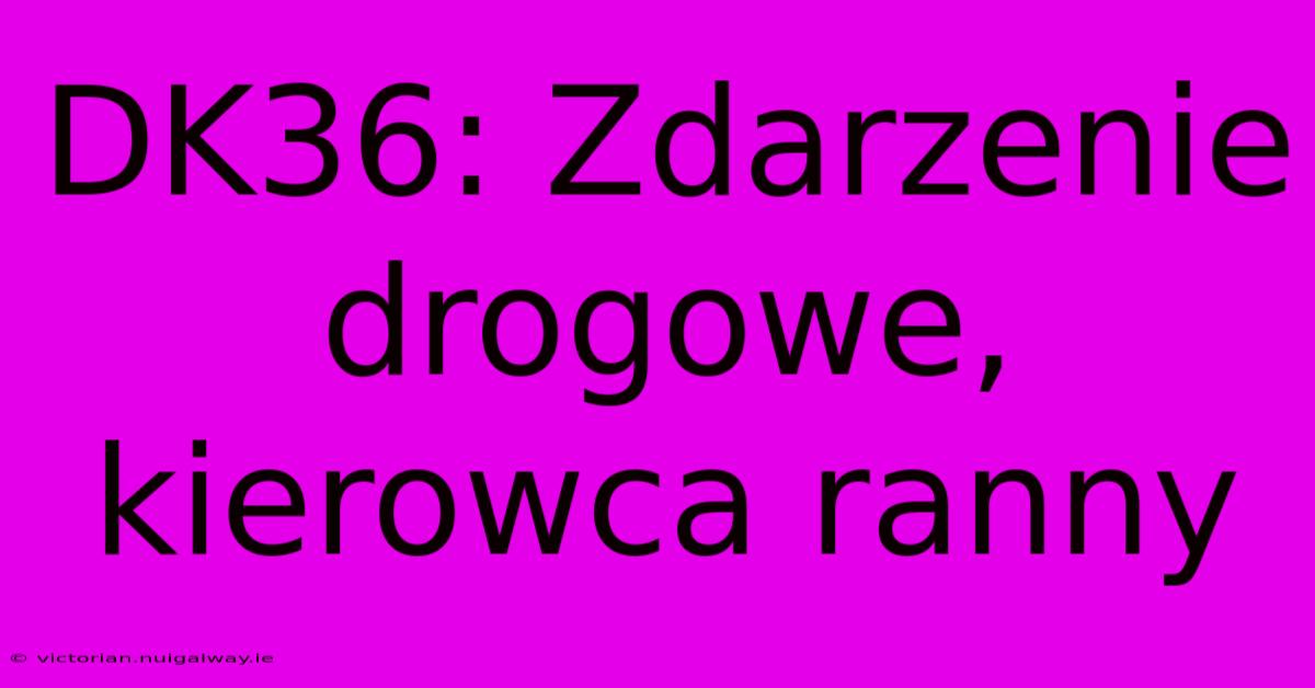 DK36: Zdarzenie Drogowe, Kierowca Ranny