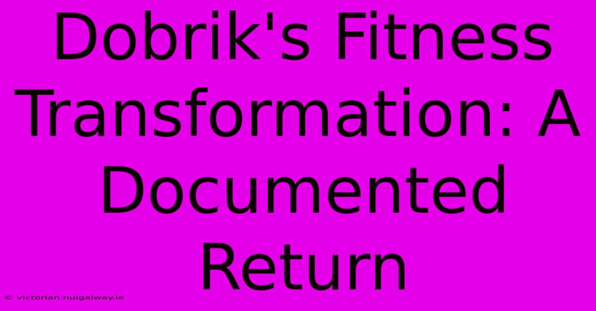 Dobrik's Fitness Transformation: A Documented Return