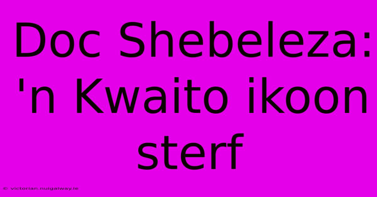 Doc Shebeleza: 'n Kwaito Ikoon Sterf