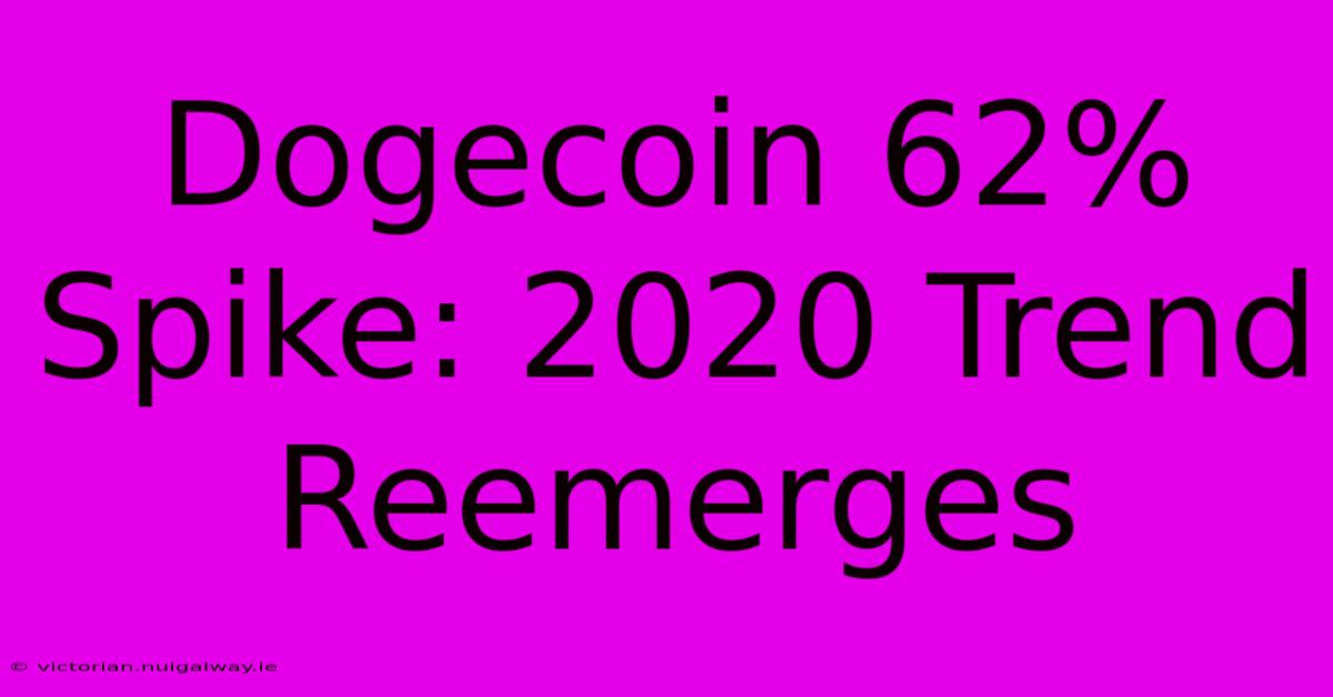 Dogecoin 62% Spike: 2020 Trend Reemerges