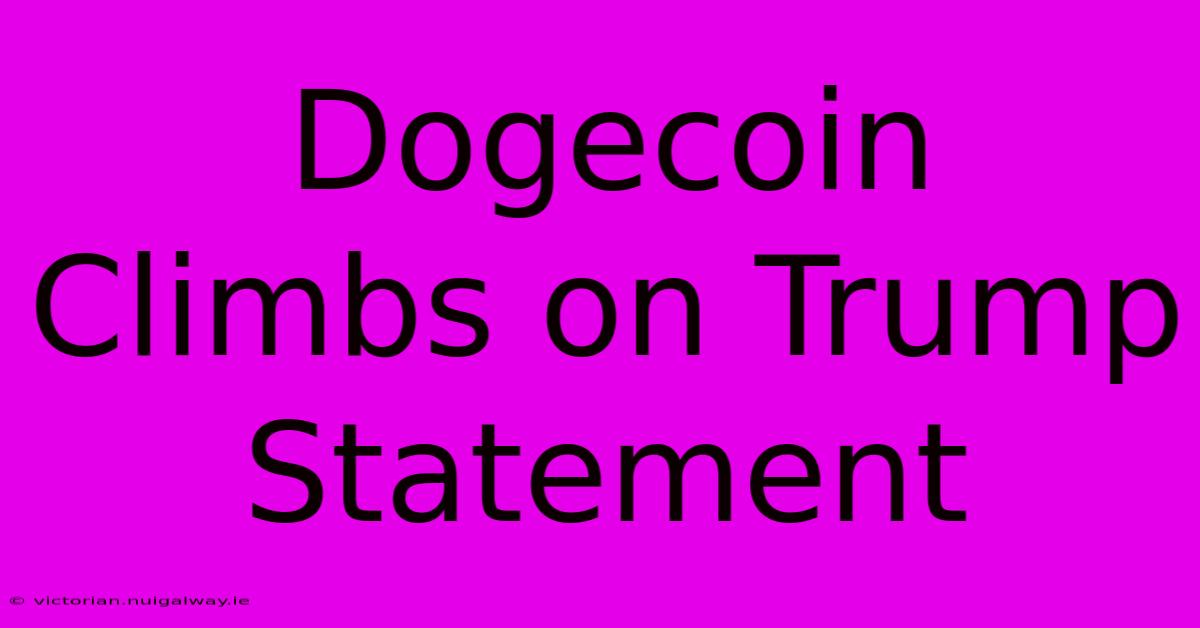 Dogecoin Climbs On Trump Statement