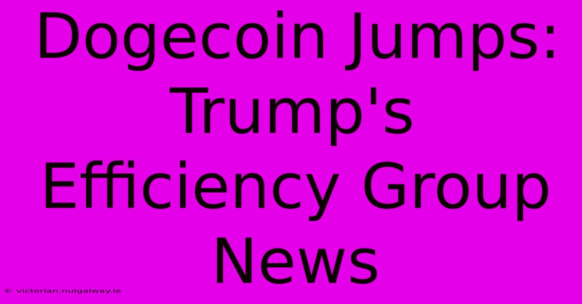 Dogecoin Jumps: Trump's Efficiency Group News