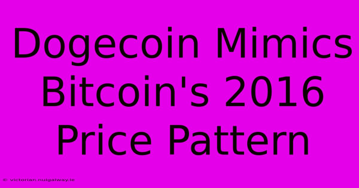 Dogecoin Mimics Bitcoin's 2016 Price Pattern