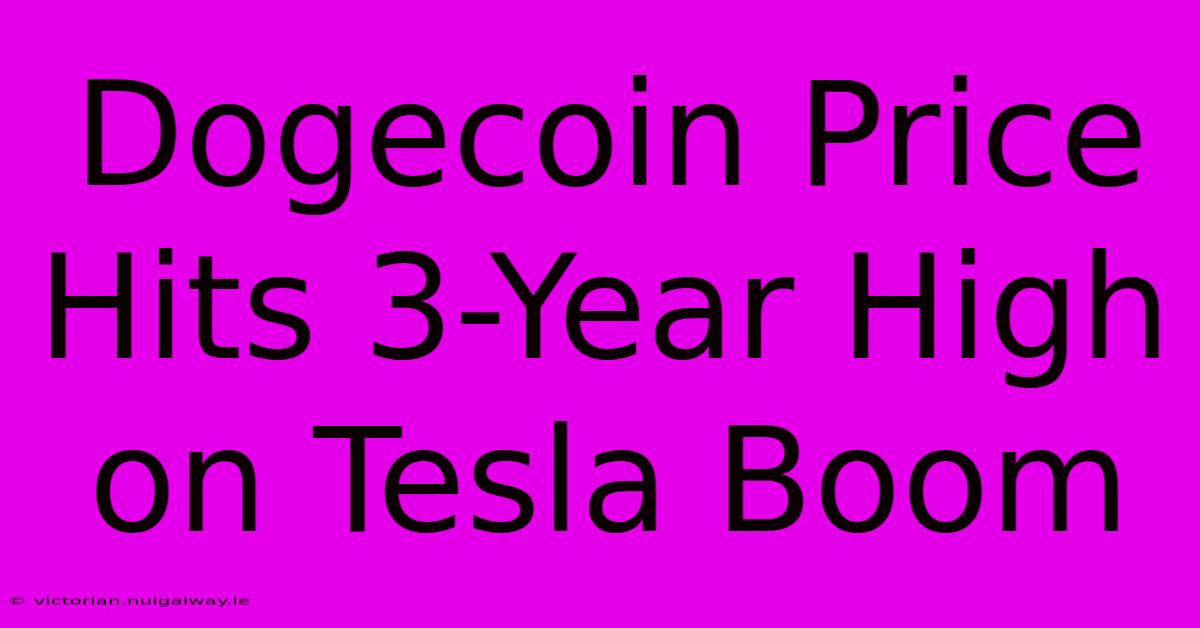 Dogecoin Price Hits 3-Year High On Tesla Boom