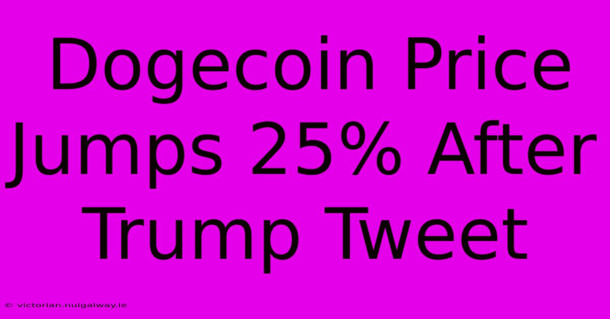 Dogecoin Price Jumps 25% After Trump Tweet