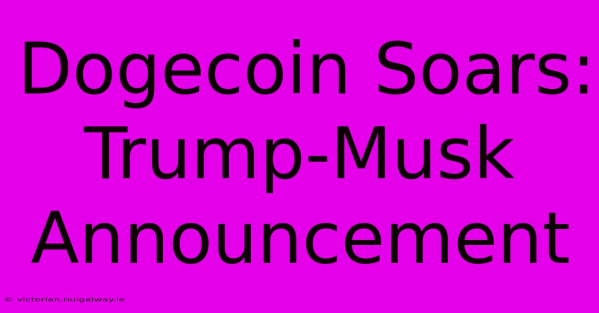 Dogecoin Soars: Trump-Musk Announcement