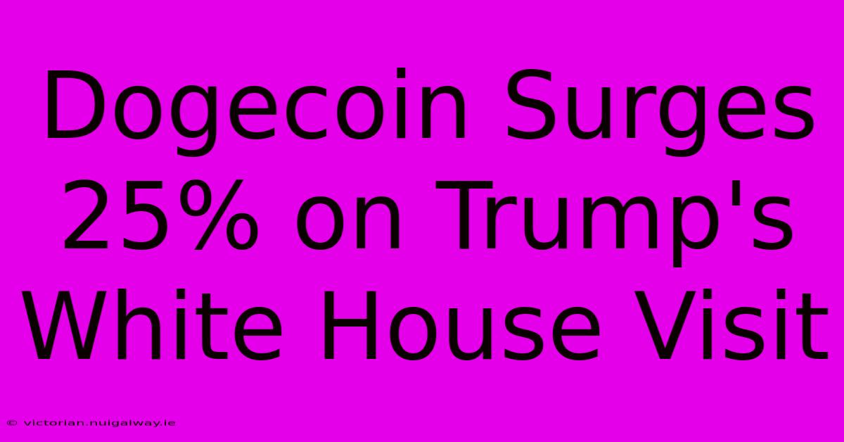 Dogecoin Surges 25% On Trump's White House Visit