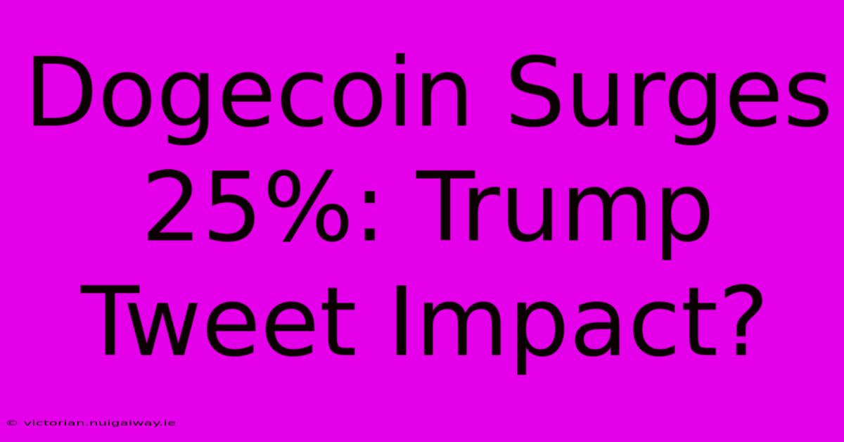 Dogecoin Surges 25%: Trump Tweet Impact?